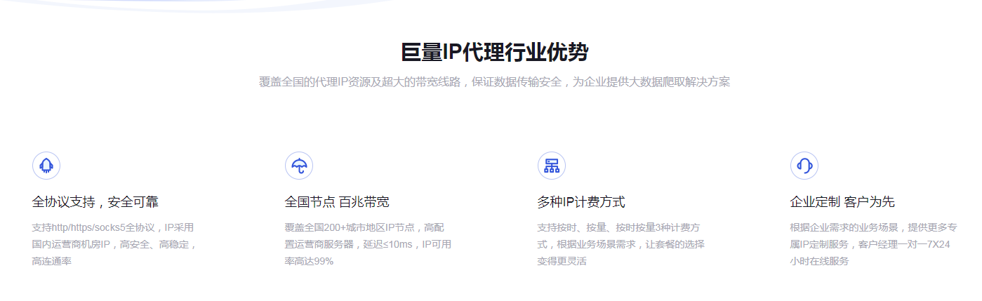 巨量http代理ip产品特点