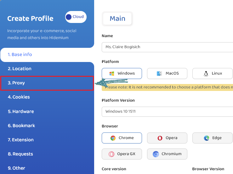 巨量ip代理在Hidemium指纹浏览器上设置独享代理教程