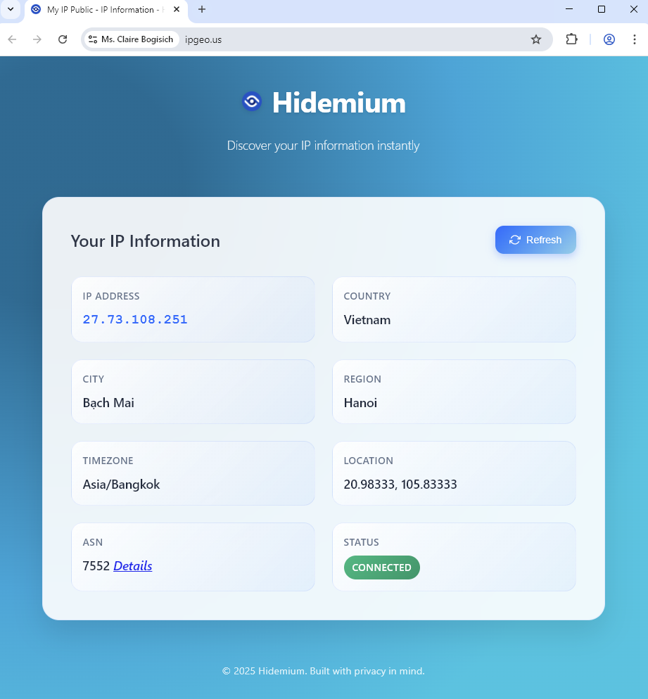 巨量ip代理在Hidemium指纹浏览器上设置隧道代理教程