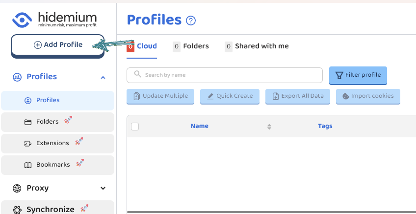 巨量ip代理在Hidemium指纹浏览器上设置独享代理教程
