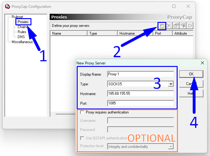巨量ip代理在ProxyCap设置动态包量代理教程