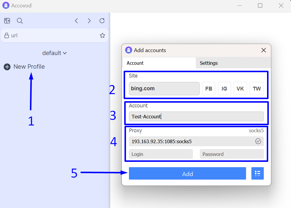 巨量ip代理在Accovod 浏览器设置独享代理教程